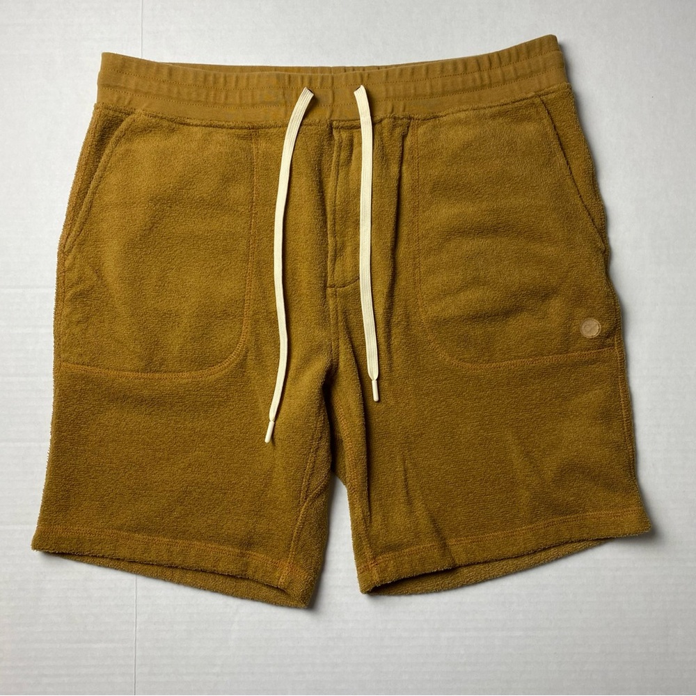 Outerknown High Tide Terrycloth Shorts XL Curry Casual Athleisure